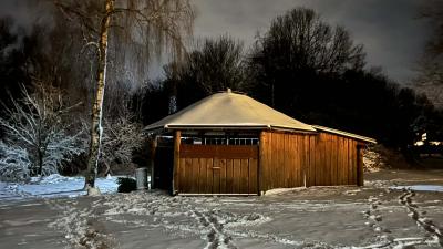 Bålhytten i snevejr